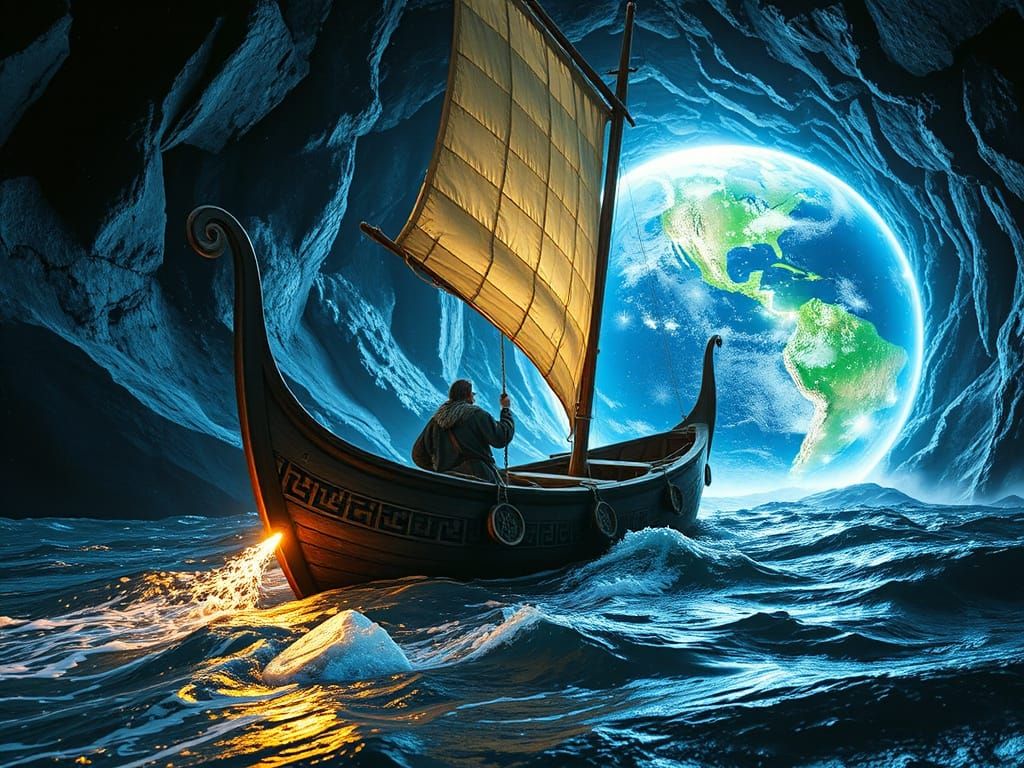 Viking Ship Navigates Interstellar Wormhole in Dramatic Ligh...