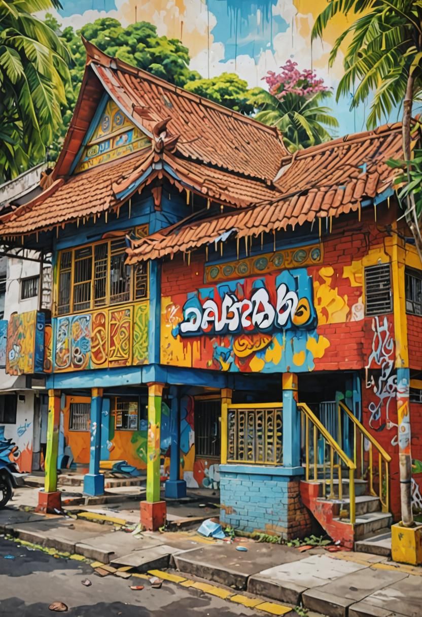 rumah melayu klasik di sebuah desa diperbuat daripada papan ...