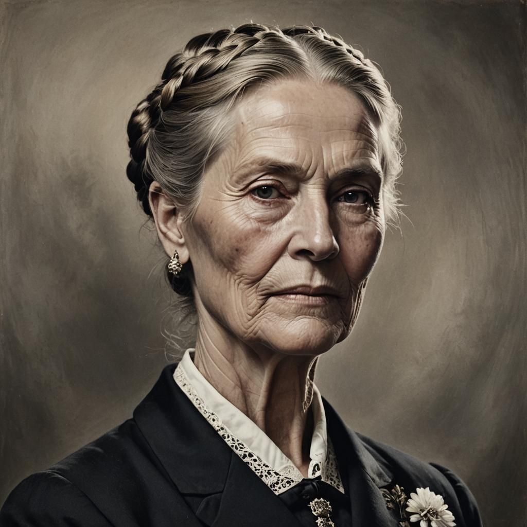 Danish Realism Portrait of Irene Ahlefeldt-Laurvig-Lehn