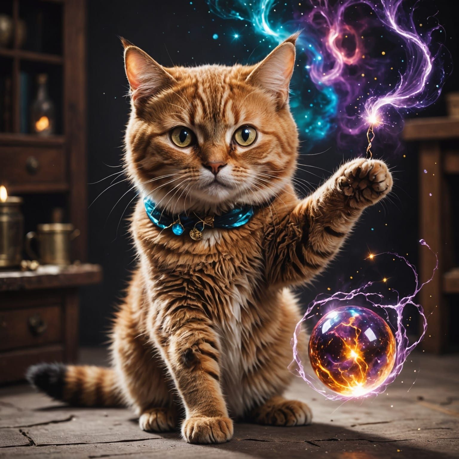 Whimsical Feline Wizard