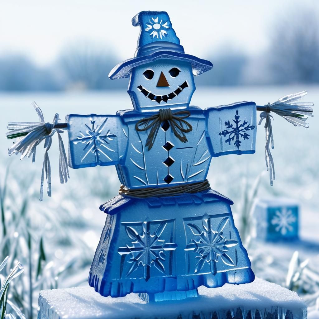 Icy Scarecrow in Winter Wonderland