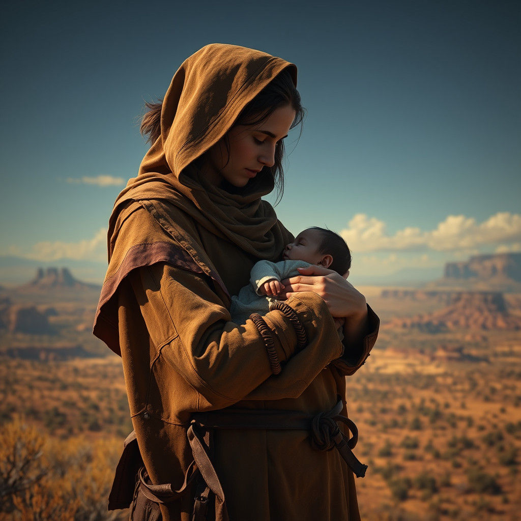 Mother and Child in Western Landscape Art