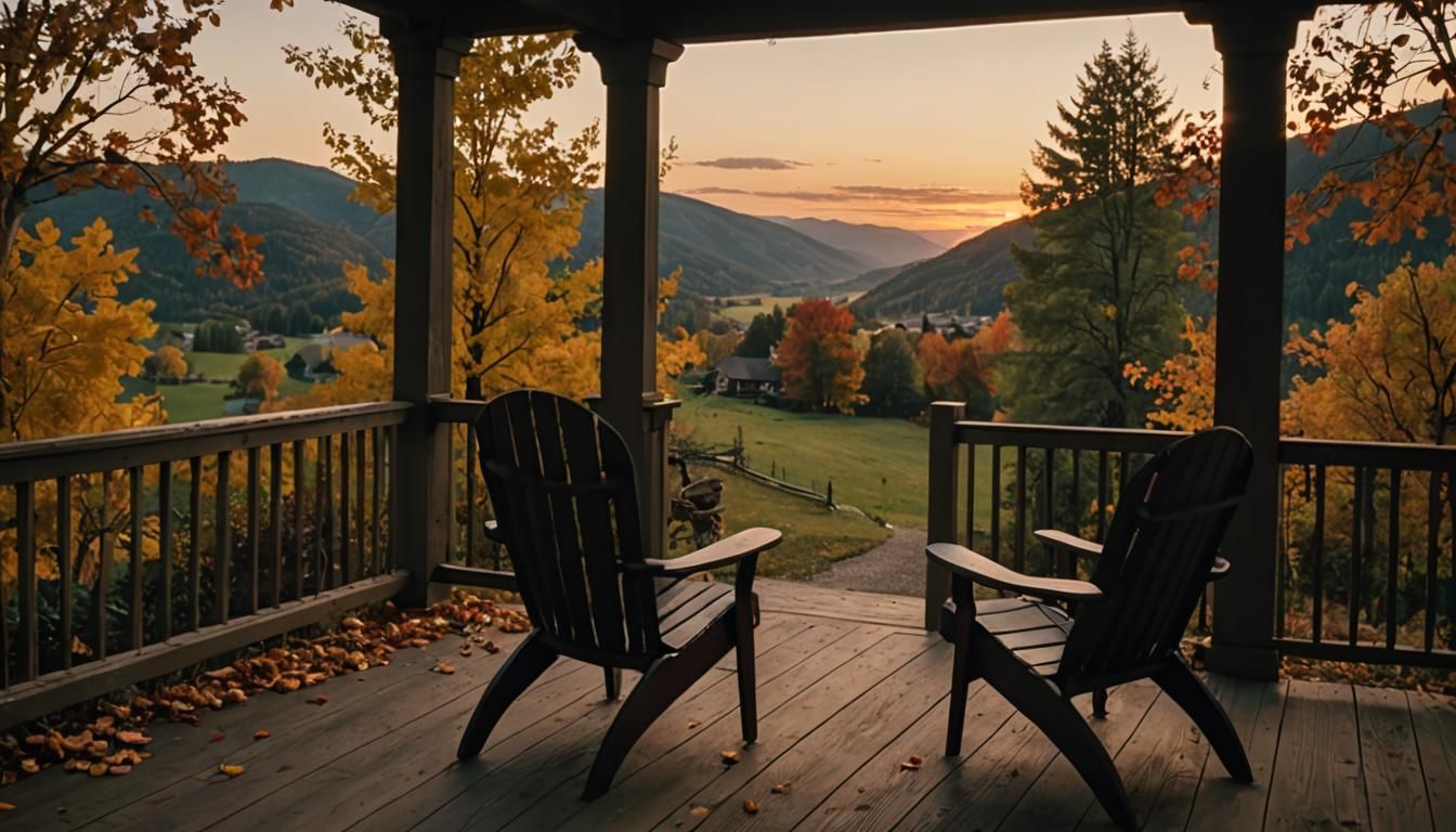 Autumn Sunset Valley View: Cinematic Film Still