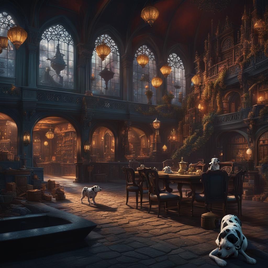 Detailed Matte Painting of 101 Dalmatians
