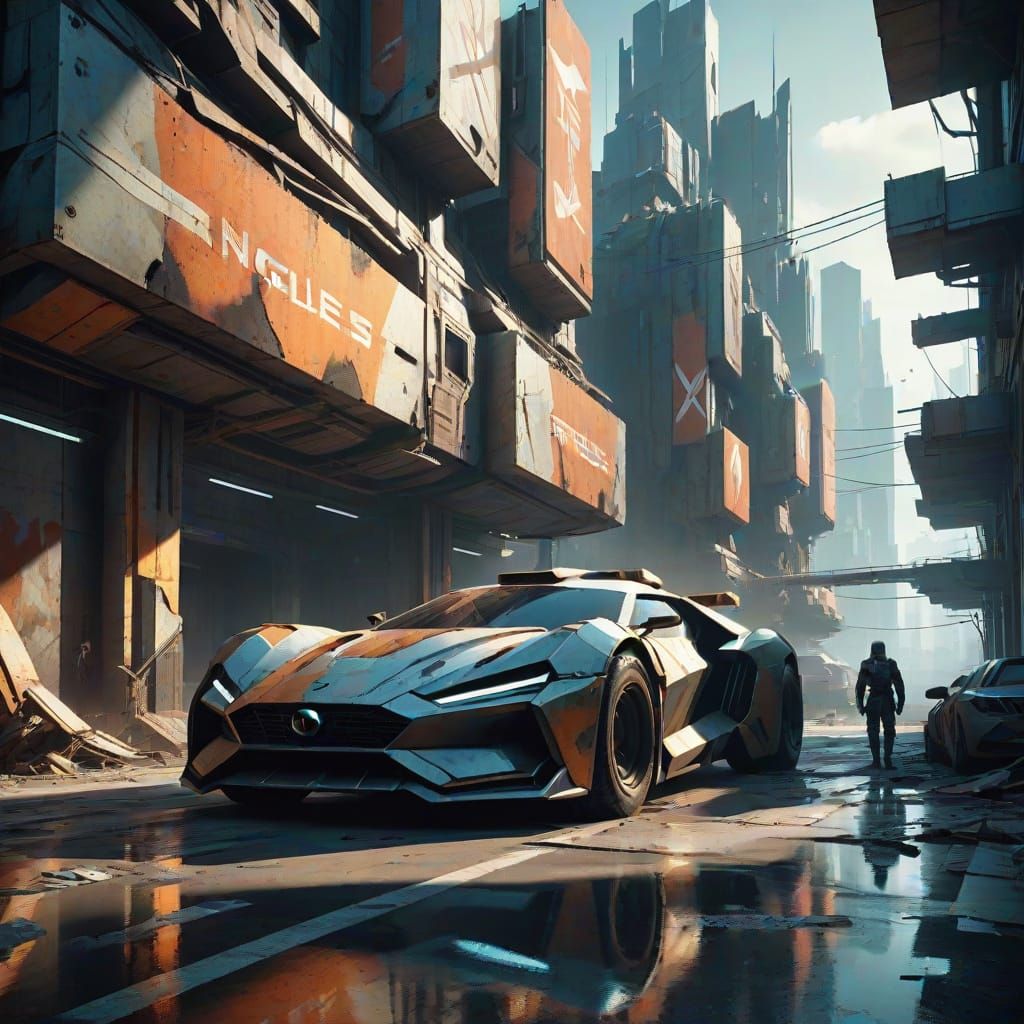 Dystopian Rebels in a Chaotic Futuristic City