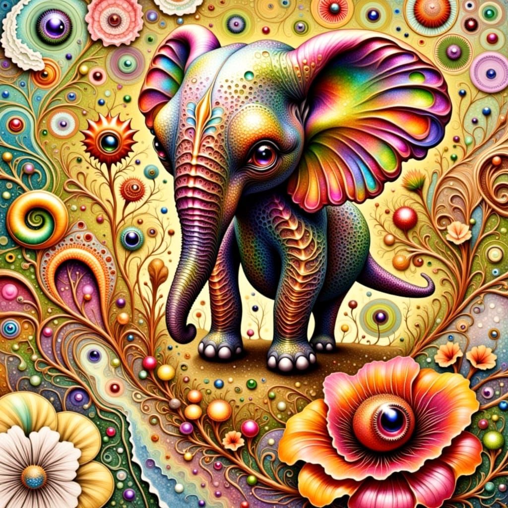 Intricate Elephant Hybrid in Fantasy Game World