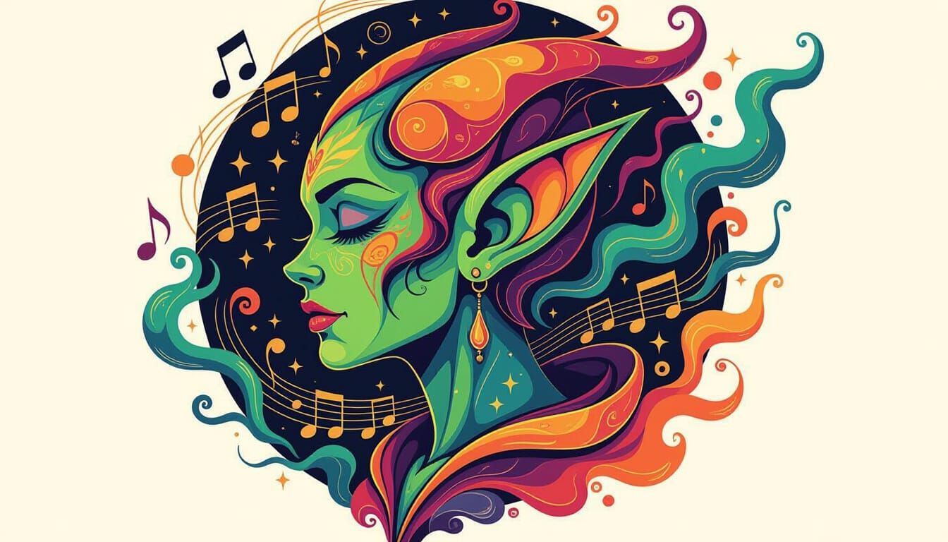 Vibrant Book Goblin Head in Illustrative Style