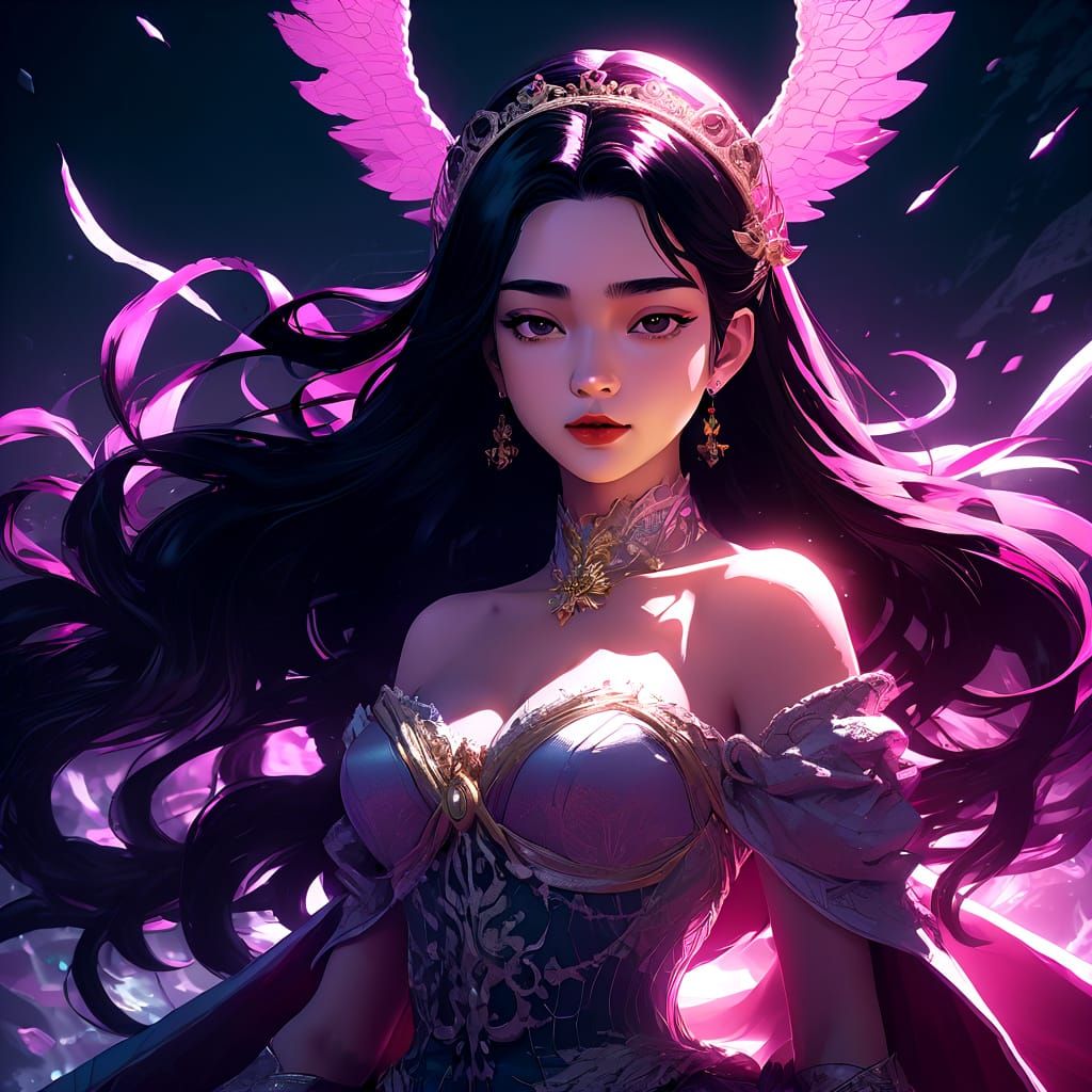 Persephone: Queen of the Underworld in Anime Style