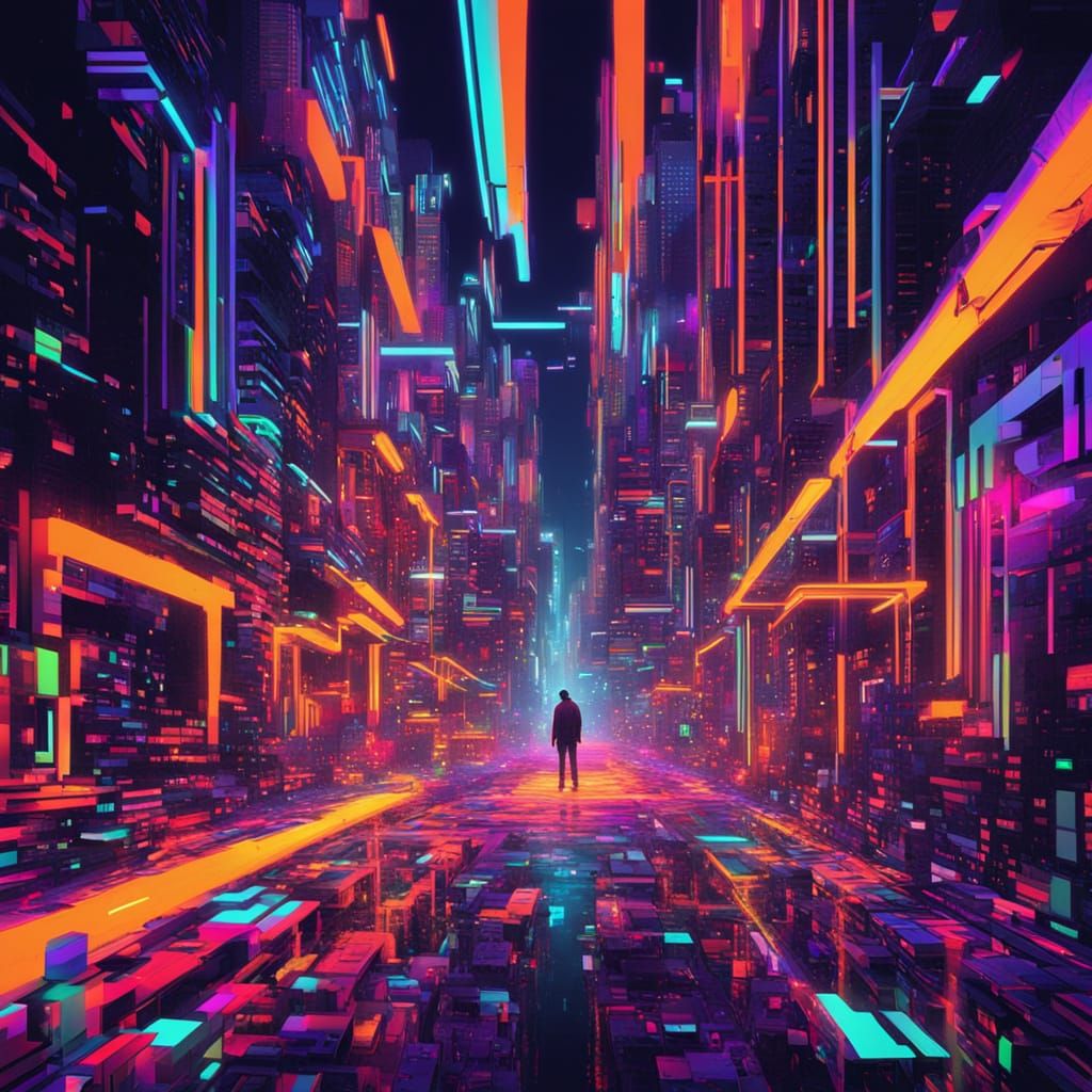 Digital World Born From Luminous Data Streams