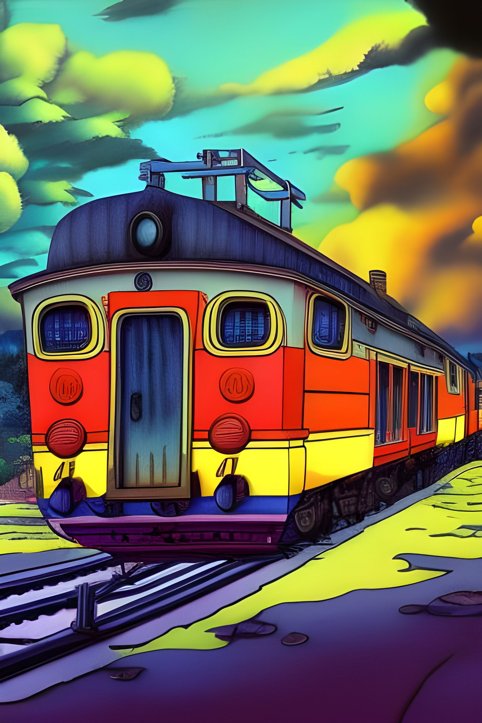 Studio Ghibli Train Action Painting