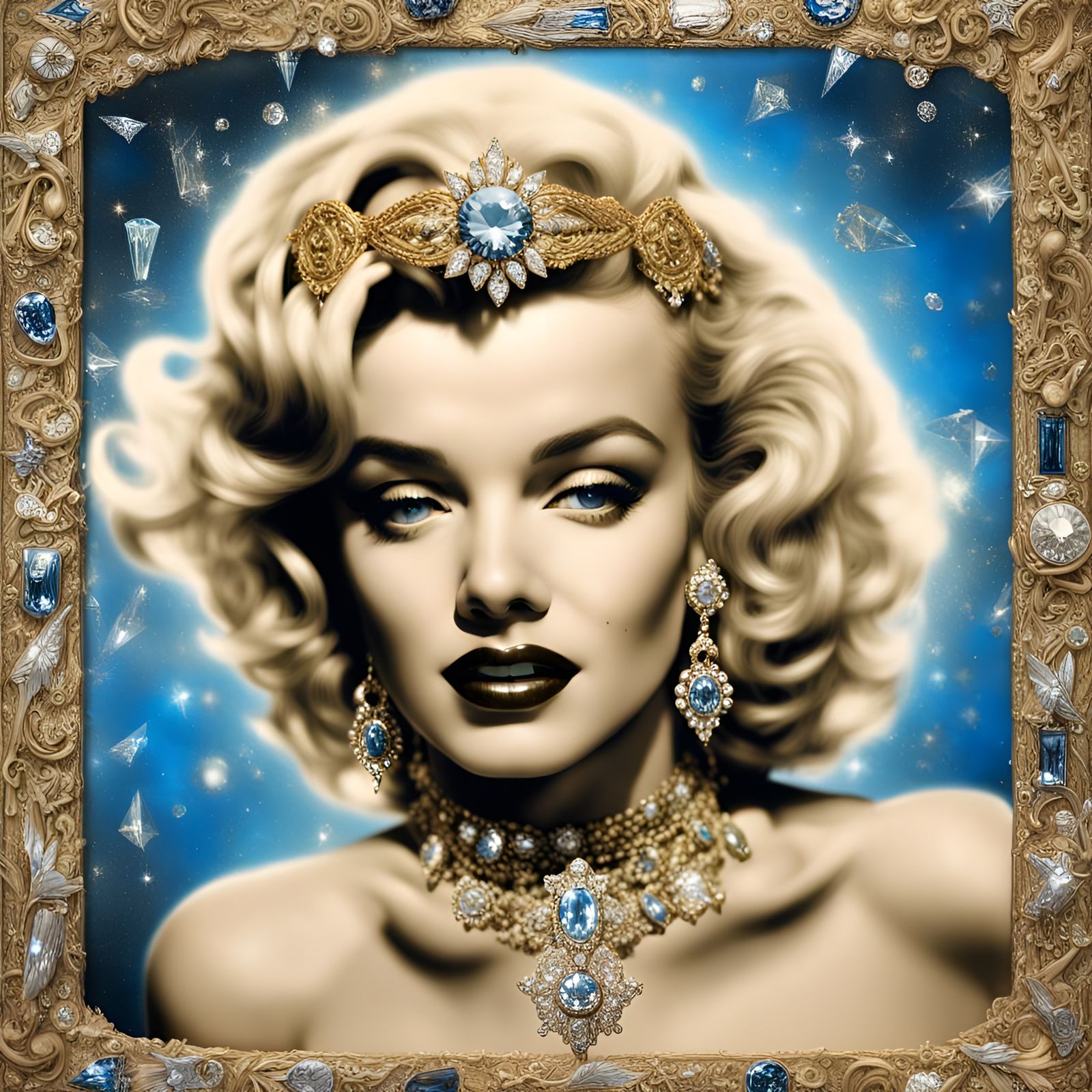 Marilyn Monroe Portrait with Golden Halo