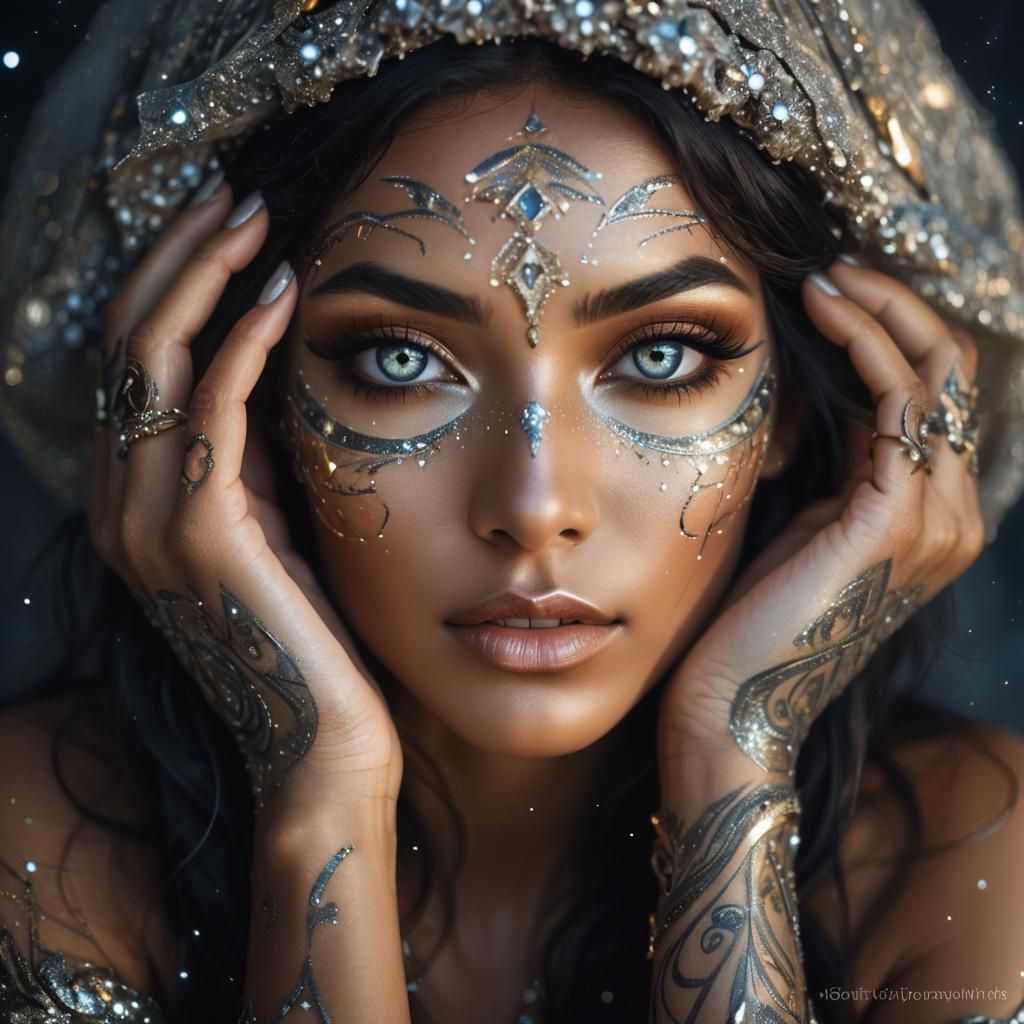 Celestial Creator Expressing Love in a Cosmic Dreamscape