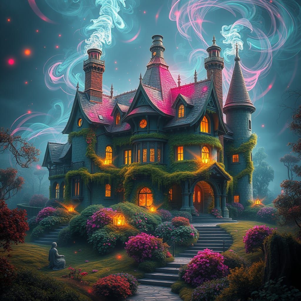 Enchanted Castle Emerging from Whispers of Nature