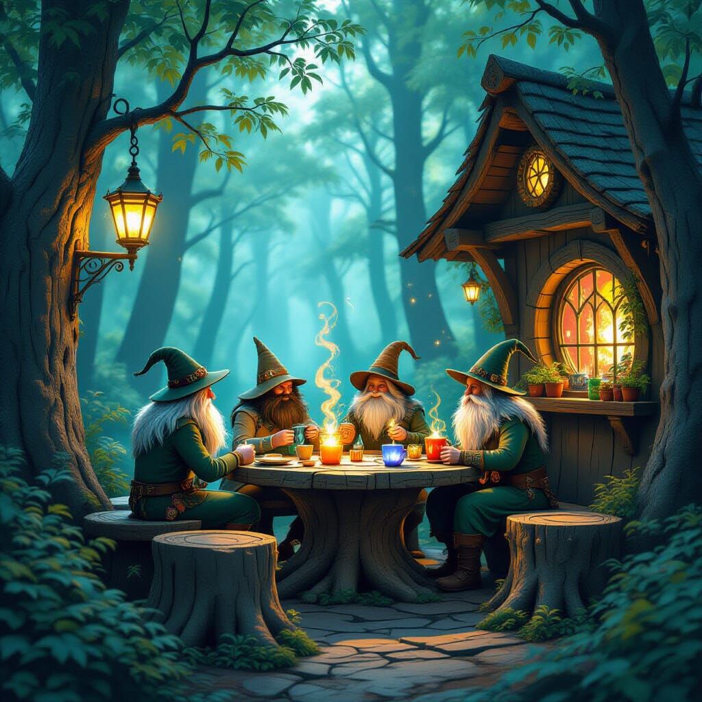 Enchanted Woodland Café with Ethereal Brews