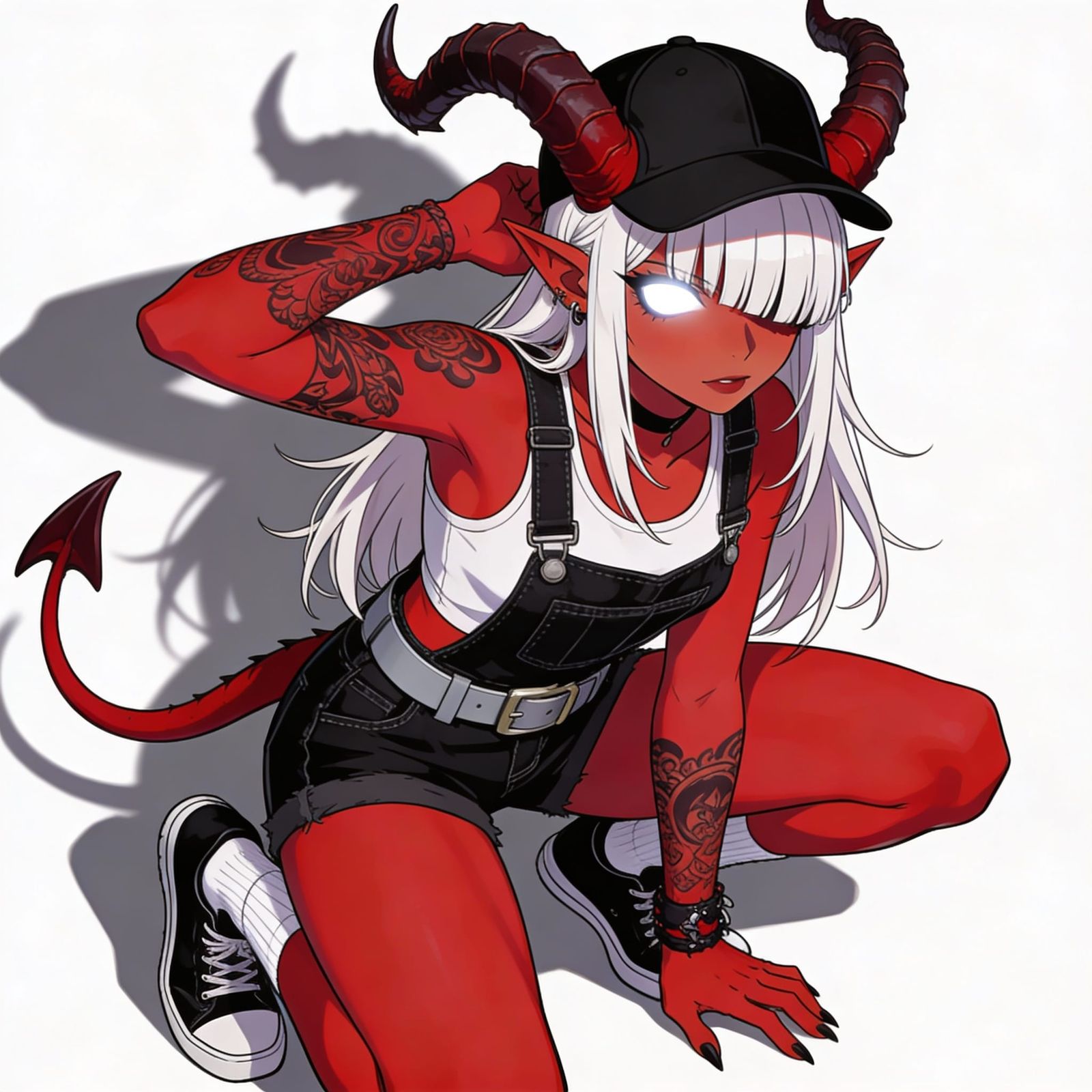 Demon Girl in Dynamic Manhwa Style