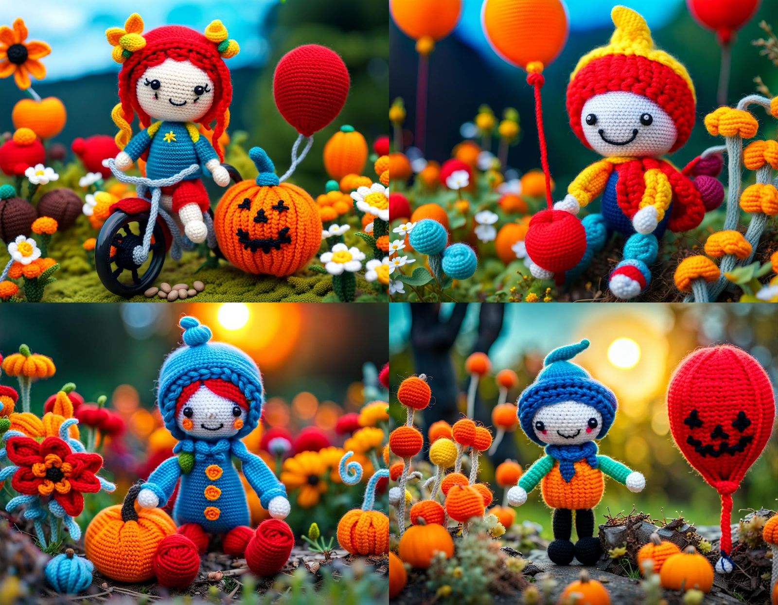 Cute Knitted Halloween Biker Fairy Amigurumi