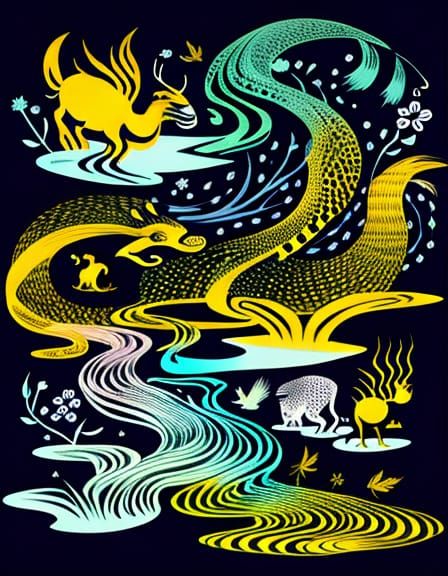 Whimsical Paper Zoo Animals in Watercolor Style