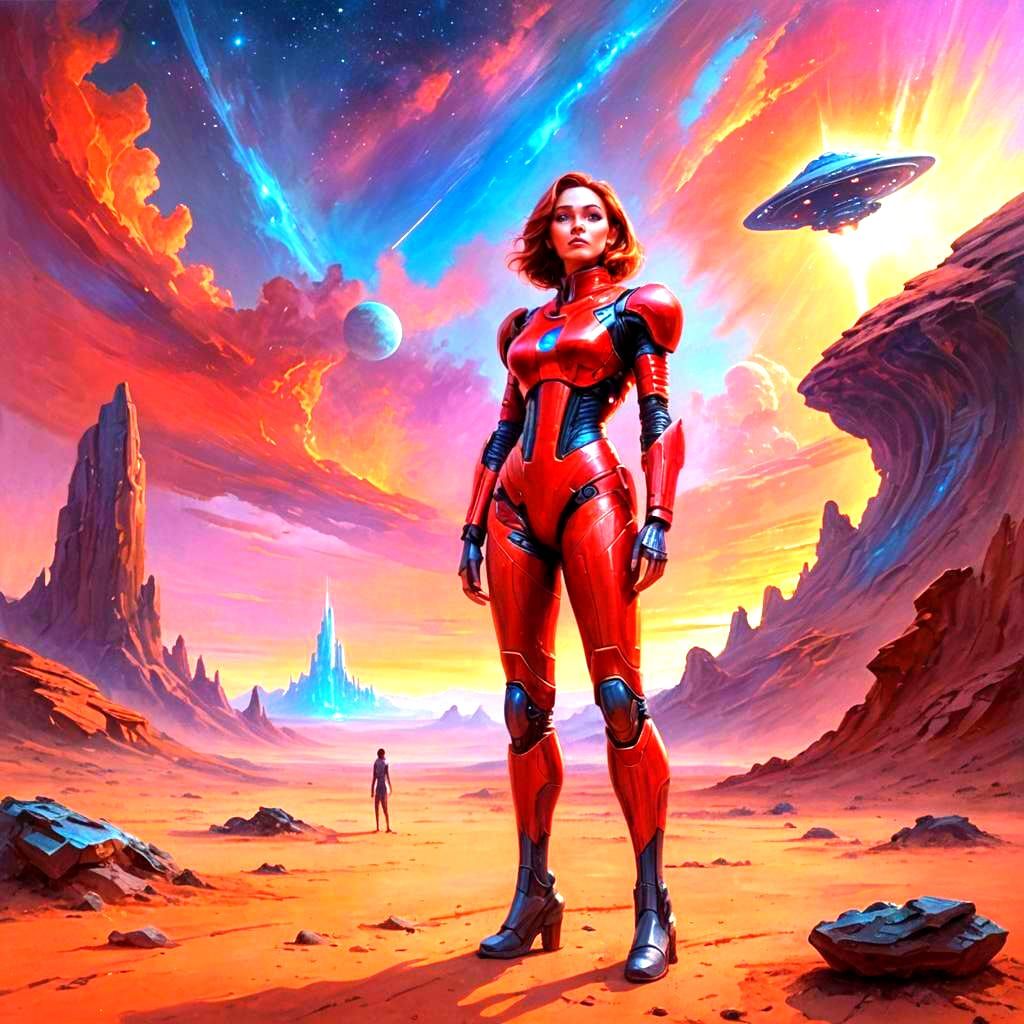 Retro Sci-Fi Woman on Alien World: Pulp Cover