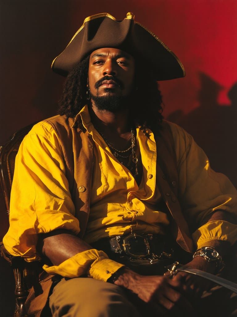 Blackbeard Portrait with Shadow Geometry and Warm Luminosity