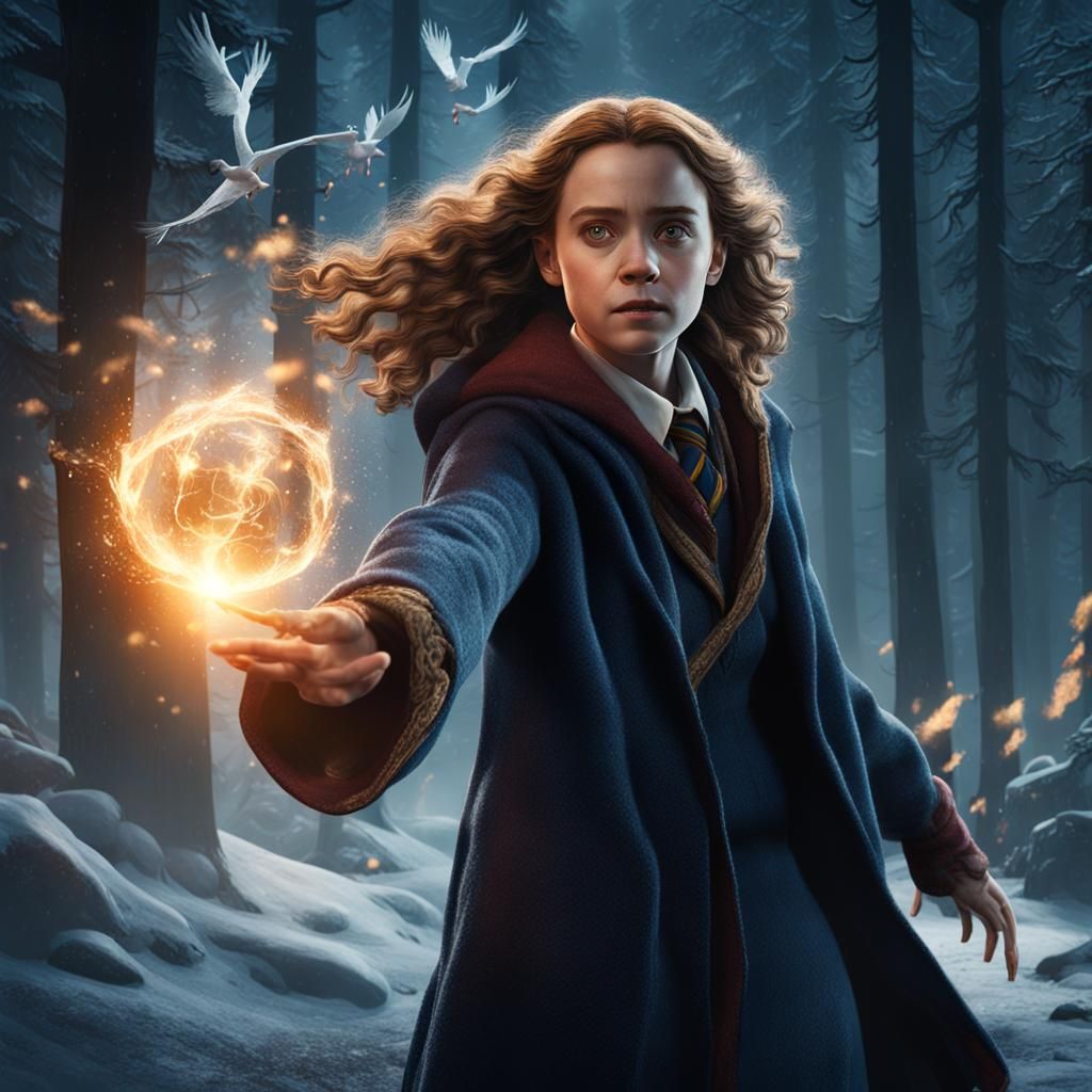 Hermione Granger Casting a Patronus Charm