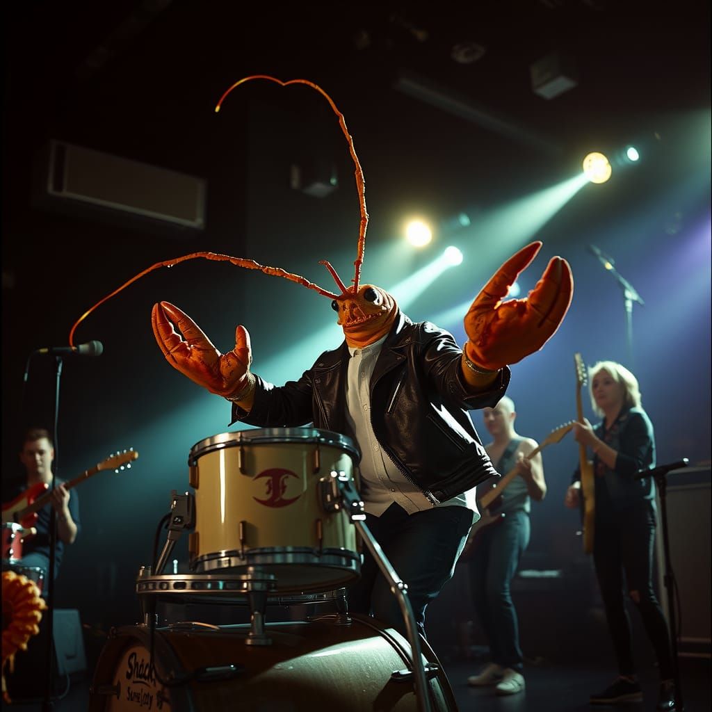 Rock Lobster Concert on Grainy Film