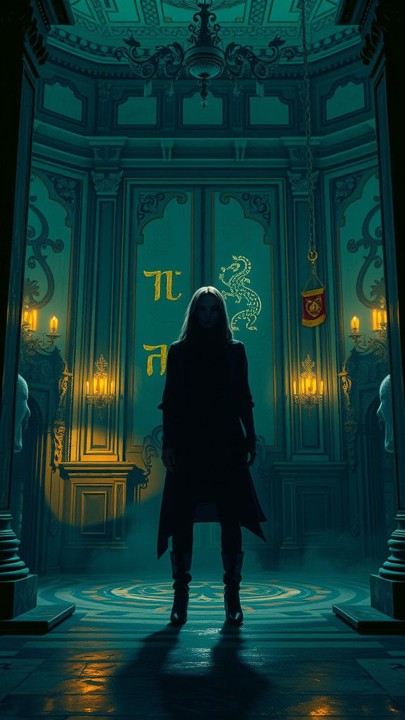 Mysterious Woman in Baroque Interior: Fantasy Concept Art