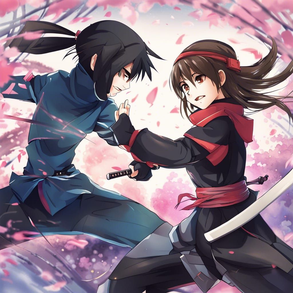 Anime-Style Ninja Battle Scene