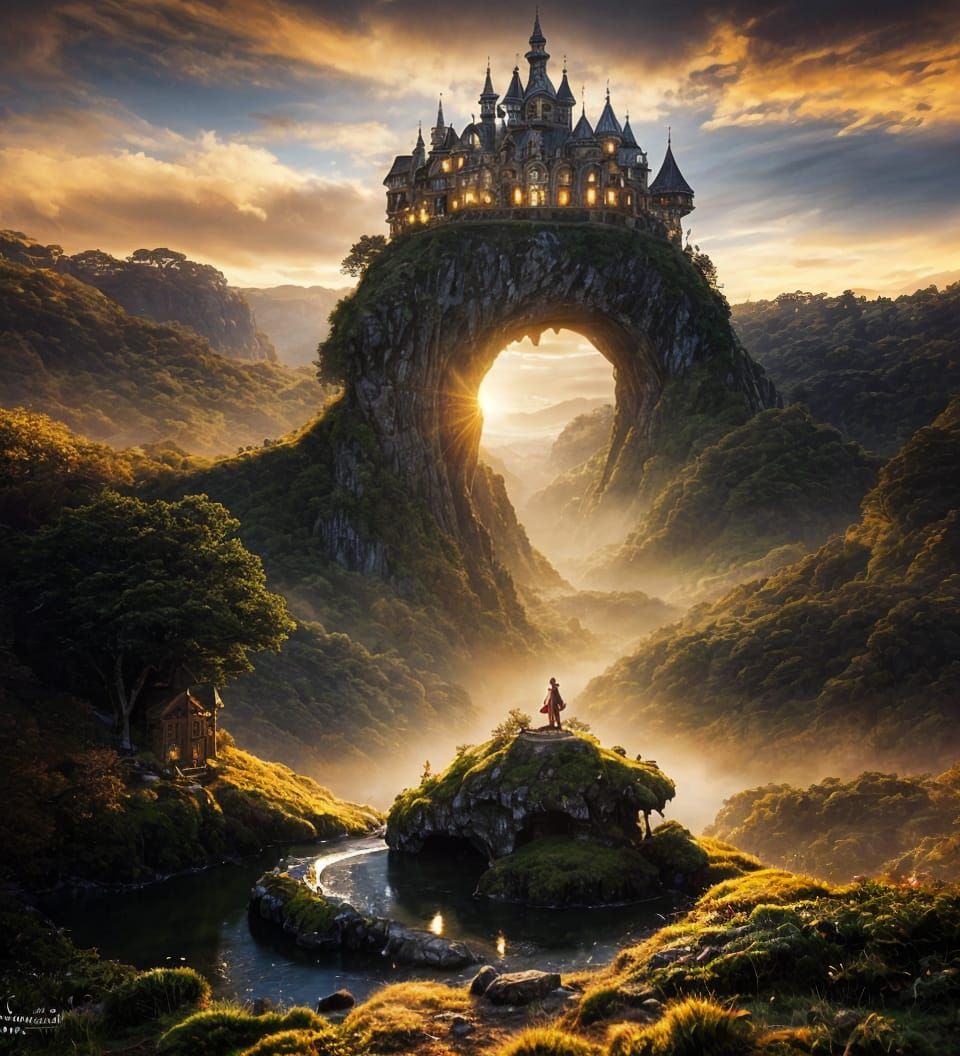 Enchanted Ring Portal to Fairy Village Landscape