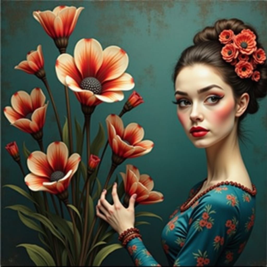 Surreal Cockatoo-Woman in Max Ernst Style