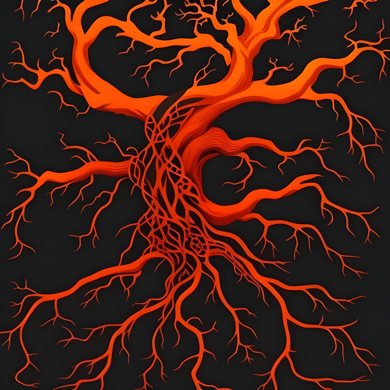 Eldritch Blood Tree of Life: Dark Fantasy Art