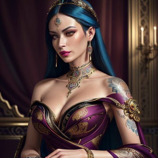 Sensual Goddess in Opulent Elegance