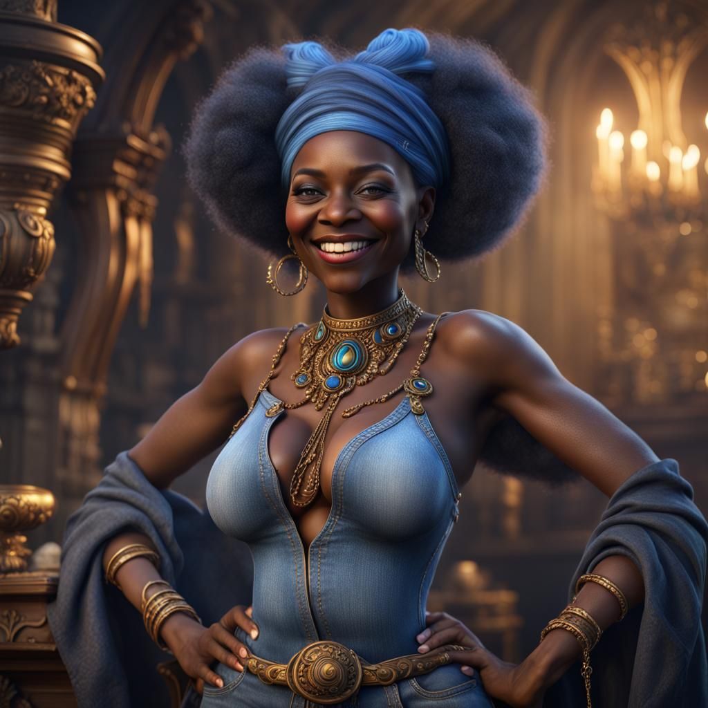 Gorgeous Ebony Goddess in Detailed Fantasy Art