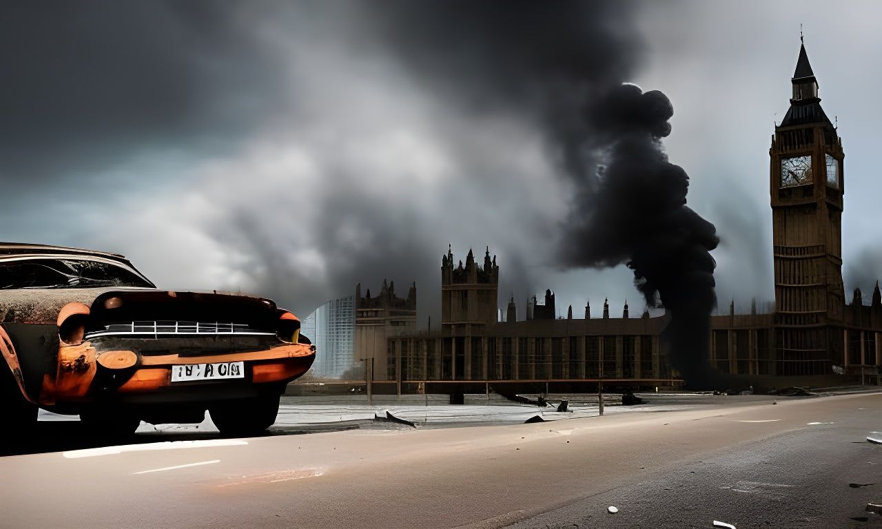 Post-Apocalyptic London Street Scene