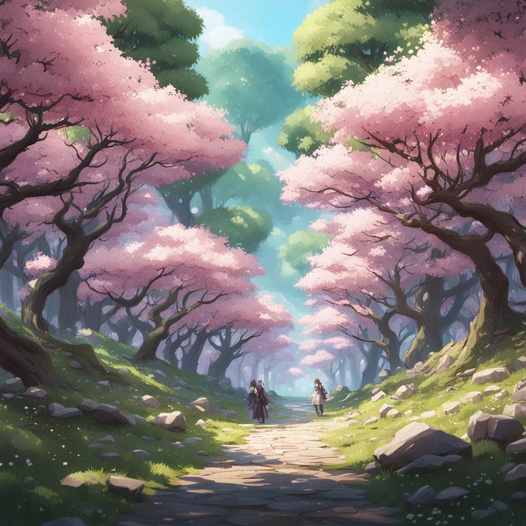 Anime Cherry Blossom Forest in 3D