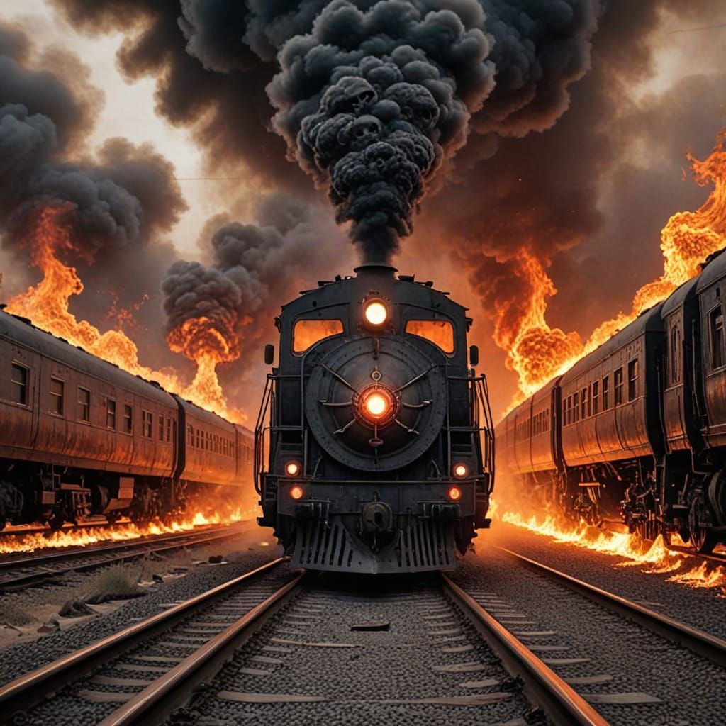 Gothic Death Train to Hell Under Blood Moon