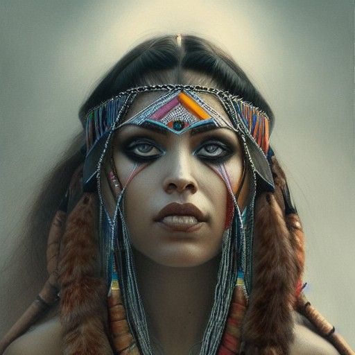 Native American Goddess Azeban in Hyperrealistic Style