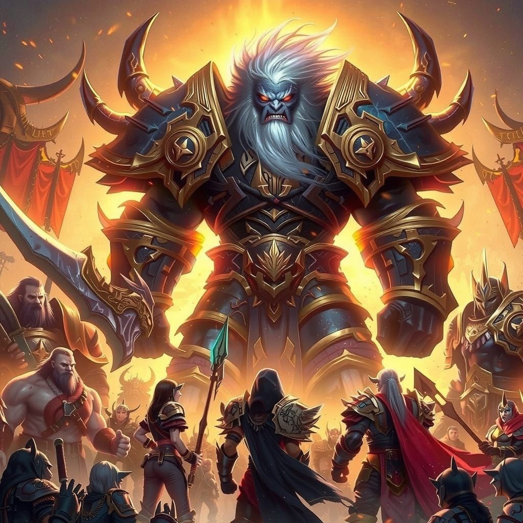 Warriors Unite in Fiery Futuristic Landscape