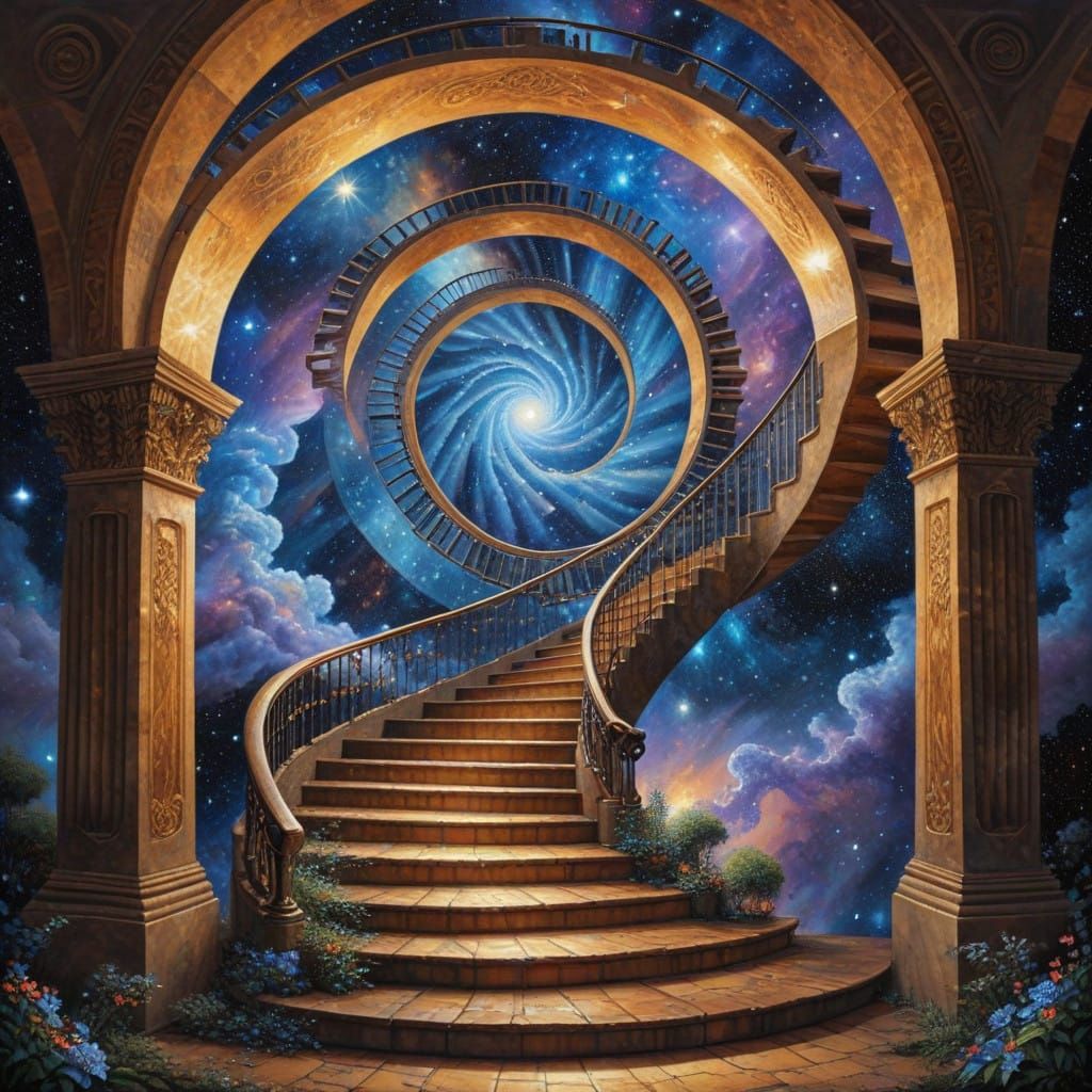 Metaphysical Celestial Staircase Reaching Infinity
