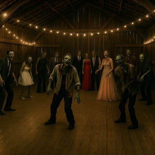 Zombie Prom Night Dance Floor in Old Barn