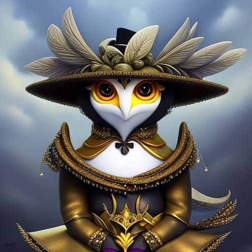 Filigree Chicken Portrait in Faerie Circle