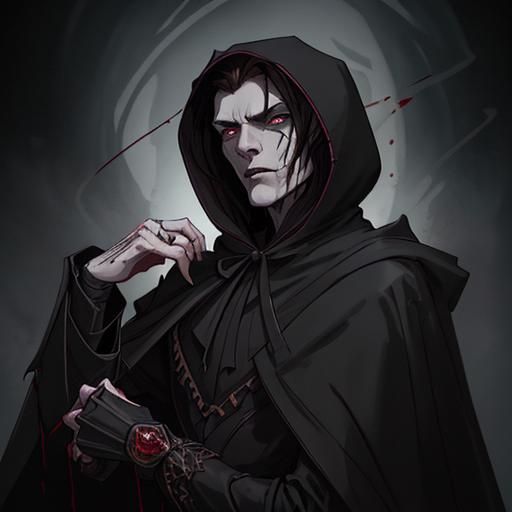 Sinister Vampire in Fencing Gear, Hyperdetailed Digital Art