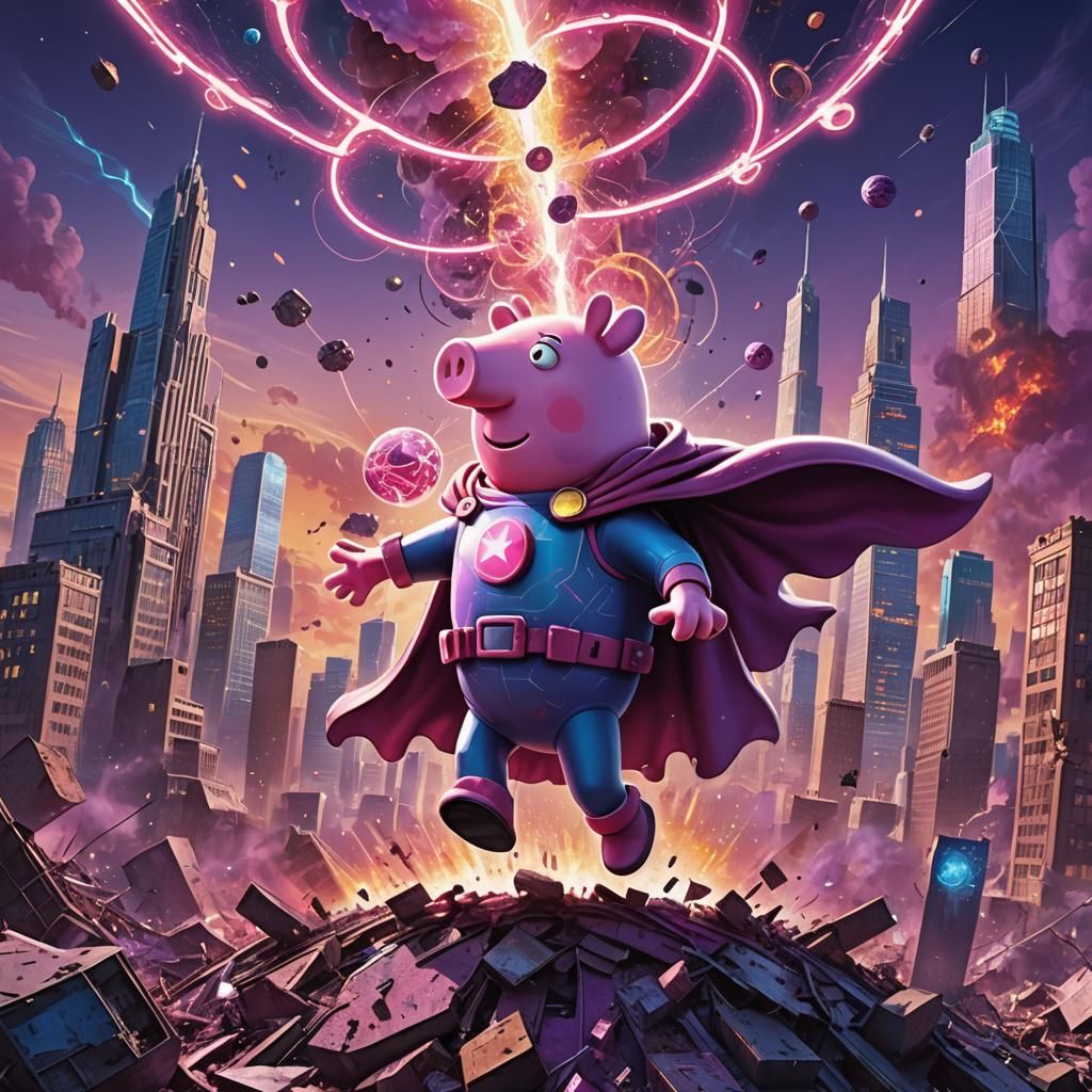 Peppa Pig vs Galactus: Cosmic Comic Art