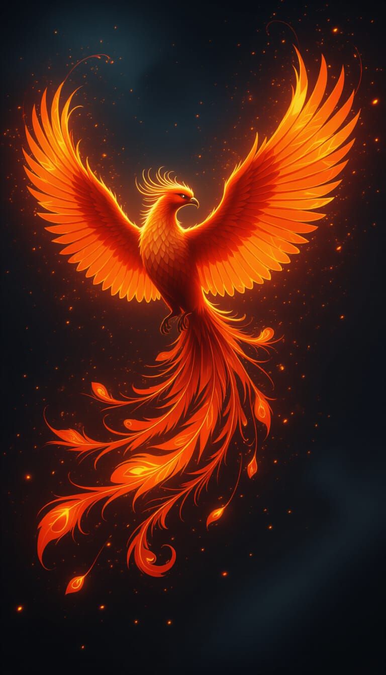 Fiery Phoenix Rising in Elemental Fire Style