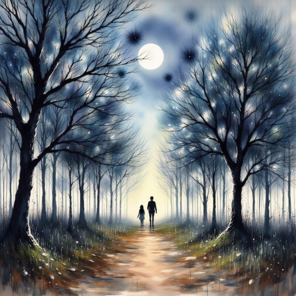 Moonlit Trees Whispering in the Night