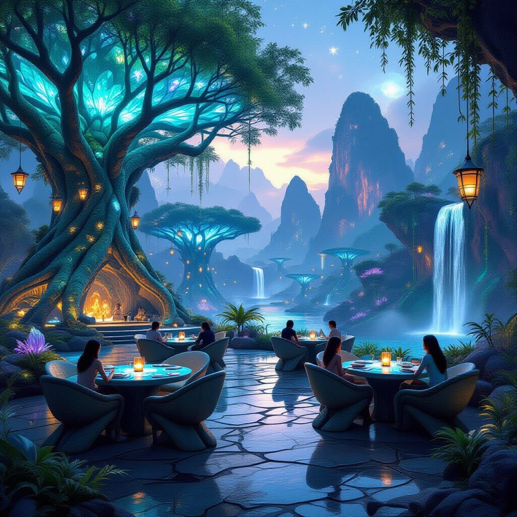 Avatar Restaurant Concept Art on Pandora