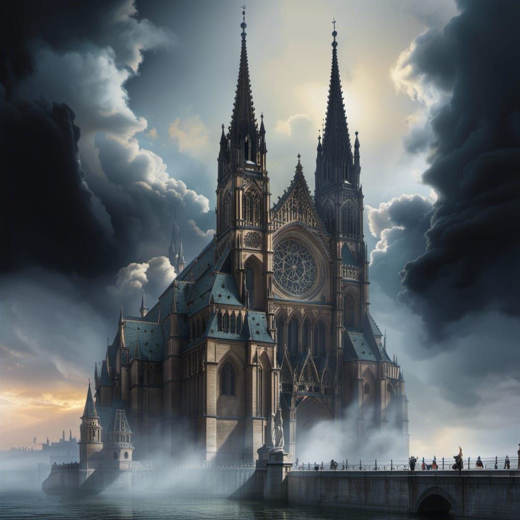 Cologne Cathedral: Gothic Gargoyles in a Macabre Film Still