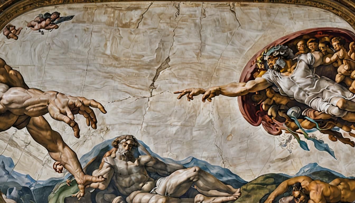 Hyperrealistic Creation of Adam: A Michelangelo-Inspired Mas...