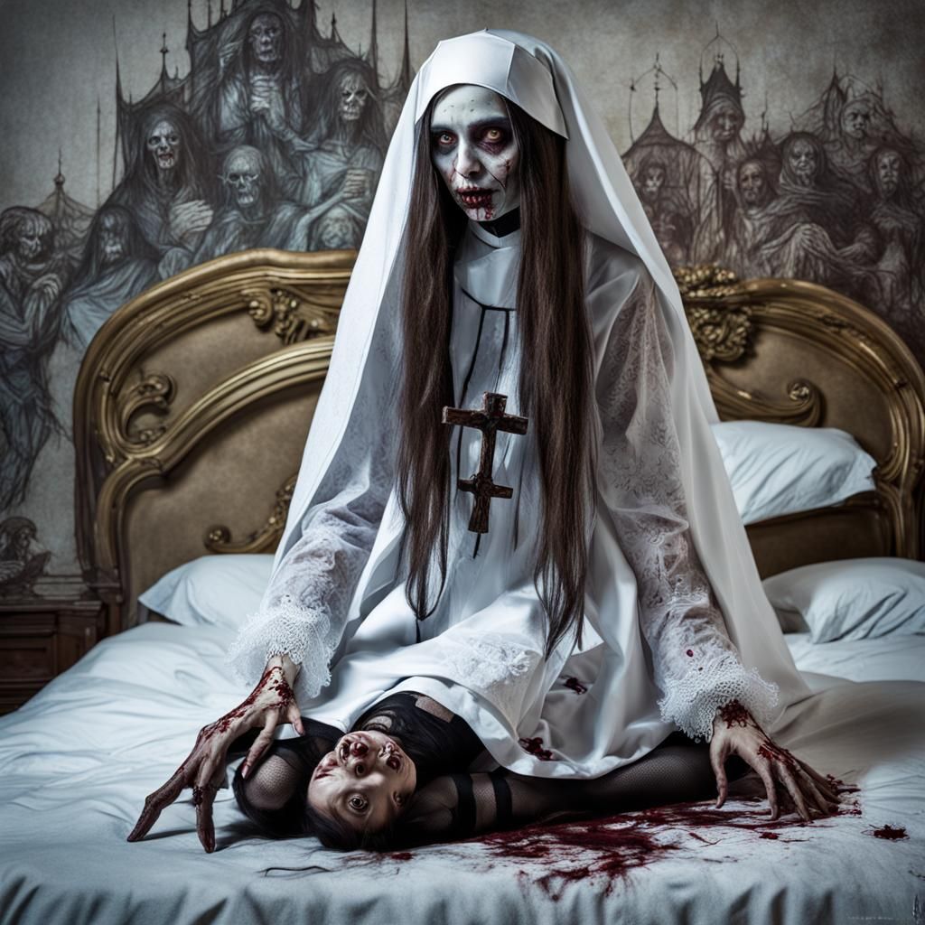Zombie Nun in Dark Fantasy Concept Art