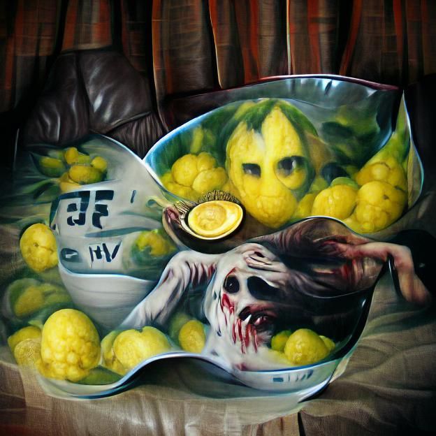 Bowl of Lemons in Horror Vacui Style