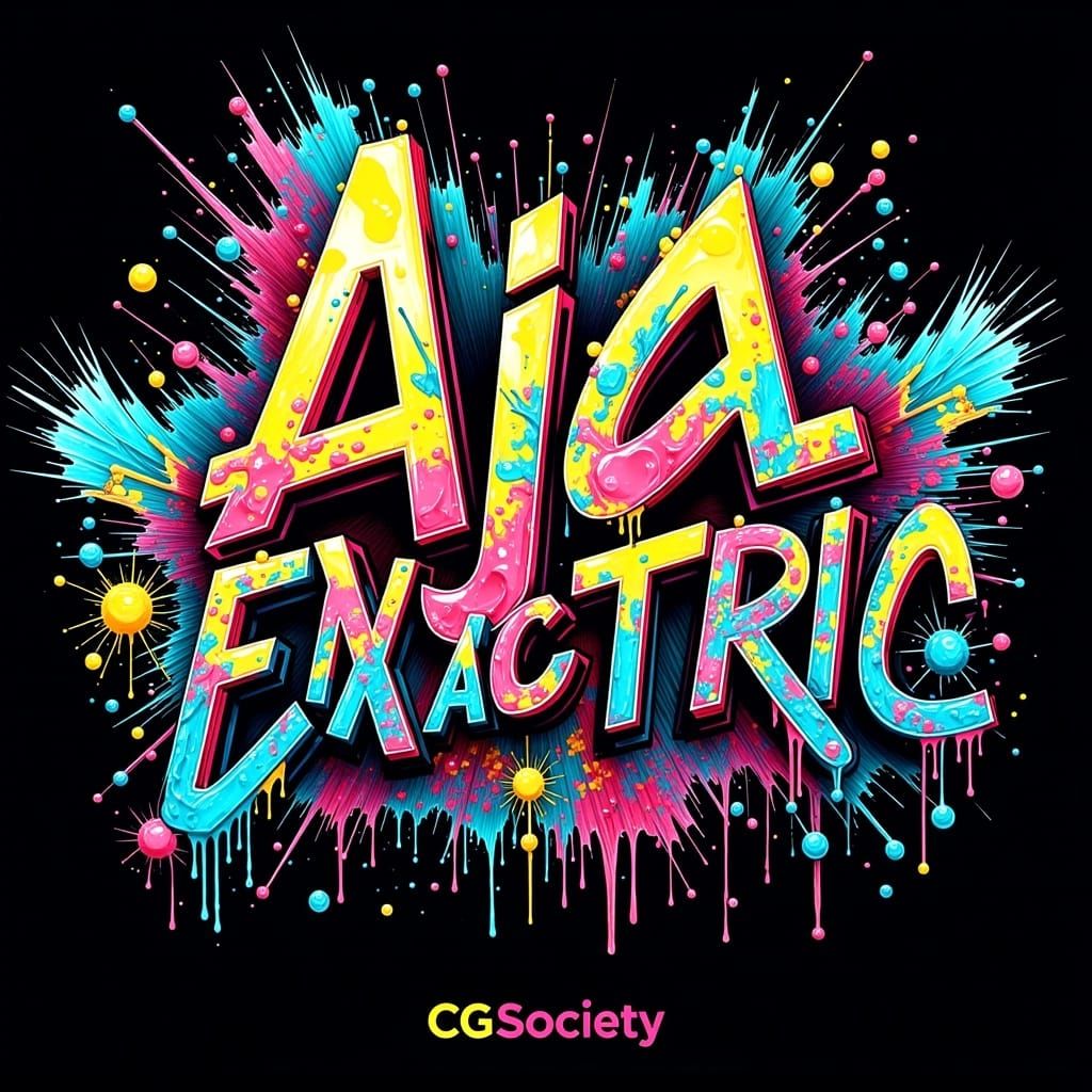 Vibrant Logo Design in Digital Graffiti Art Style